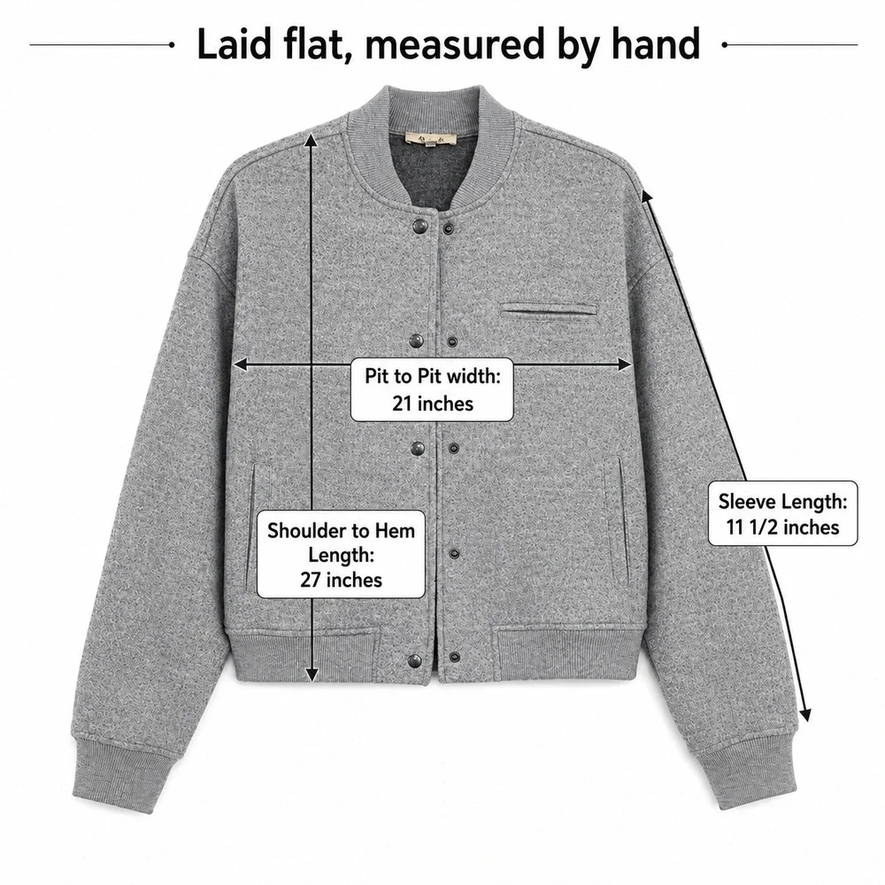 Madewell Wool-Blend Varsity Jacket Womens Medium Grey Excellent CK489 Bomber